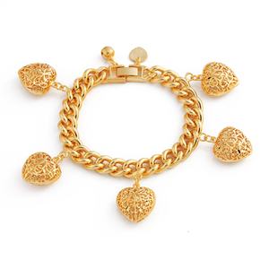 สร้อยคอและกำไลข้อมือแฟชั่นฮิปฮอป Jxx JSL-237 จากโรงงาน ชุบทอง 24K ดีไซน์คิวบันรูปหัวใจ - Product Image 2