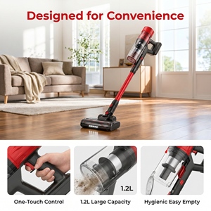 Aspirateur balai sans fil PV20, aspiration puissante de 37KPa, réservoir de poussière de 1,2L, accessoires multiples, aspirateur à main léger pour la maison - Product Image 3