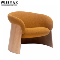 WISEMAX FURNITURE Mobilier de salon de luxe léger avec accoudoirs en bois massif Chaise de restaurant Chaise de salle à manger avec rembourrage en tissu unique