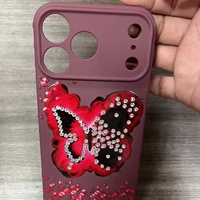 Coque de téléphone papillon diamantée de luxe pour iPhone 18 17 16 15 14 13, coque arrière en TPU pour iPhone 12 11