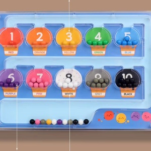 Bloques de Construcción de Pistas de Canicas, Juguete Educativo DIY para el Pensamiento Lógico de los Niños, de Madera, para Aprender a Combinar Colores y Números, Laberinto de Colores - Product Image 3
