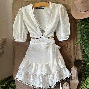 Ensemble deux pièces de luxe pour femme, robe en dentelle superposée, mini-robe brodée en coton doux, personnalisable, vente en gros - Product Image 5