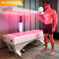 Lit de luminothérapie LED à lumière rouge avec écran tactile/application, support électrique, sauna corporel complet