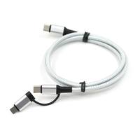 Câble de charge et de données multifonctionnel 3-en-1 PD 60W à charge rapide, double Type-C, gaine en nylon, certifié CE RoHS Reach, vente en gros usine