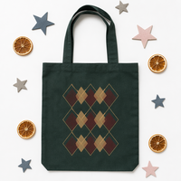 Sac de merchandising saisonnier en coton biodégradable, en tissu de toile à l'encre de sapin d'hiver, personnalisable, disponible en gros et en stock immédiat