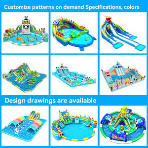 Parque Acuático Inflable Gigante Personalizado con Temática de Panda, Castillo Acuático Comercial de PVC para Niños con Toboganes para Resort en el Lago - Product Image 3