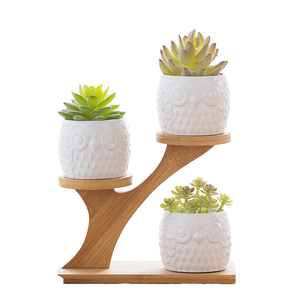 Estante de Exhibición de Bonsáis de Tres Niveles, Estilo Retro, Fácil de Montar, Diseño Desmontable, Soporte para Macetas de Plantas Verdes y Flores, Tipo Vertical - Product Image 1