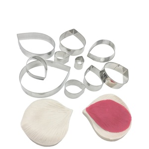 AK Fondente Rose Venature Stampi In Acciaio Inox Fondente Cutter Set per la Decorazione di Torte In Silicone Veiner Fiore Stampi - Product Image 5