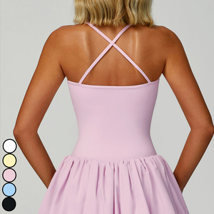 Vente en gros de vêtements pour filles vêtements de sport pour filles Y2k robe une pièce avec poche jupes de tennis dos ouvert pour filles - Product Image 4