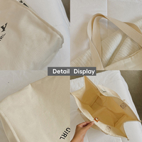 Sac fourre-tout en toile de coton pour femmes à la mode avec fermeture à glissière sac à bandoulière à sangle unique avec doublure et fermeture en coton pour enseignants