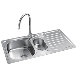 Goedkope Spoelbakken Prijzen/Staal Keuken Dubbele Sink Met Afdruiprek