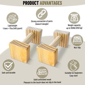معدات تمارين الكاليستينكس من JQ، قضبان متوازية خشبية محمولة، حامل تمارين الضغط، قضبان متوازية للتدريب الخارجي - Product Image 4