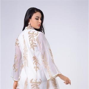 <span class=keywords><strong>2021</strong></span> Eid nuevas lentejuelas bordadas Abaya vestido mujeres <span class=keywords><strong>marroquí</strong></span> <span class=keywords><strong>Kaftan</strong></span> Turquía árabe Jalabiya blanco islámico étnico túnica - Product Image 2