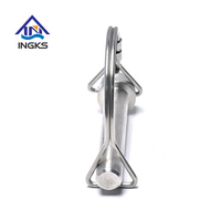 Ingks Personnalisable Double Fil D Type Ronde Goupille de Verrouillage Haute Qualité Acier Inoxydable Alliage de Titane Zinc Matériau en Acier au Carbone