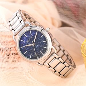 BOMAXE Damenmodell 9956 Beliebte Wasserdichte Damen-Armbanduhr Dunkelblaues Glänzendes Sternzifferblatt Quarzwerk Zeigeranzeige - Product Image 3