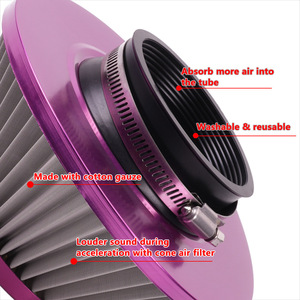 Filtro de aire de 76 mm con cabezal plano tipo hongo para modificación de automóviles, ajuste universal OFI076 - Product Image 3