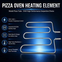 Élément Chauffant OEM pour Four à Pizza 1KW 220V SS304, Tube Chauffant Plat Serpentin pour Four à Pizza Commercial à Convoyeur 366x308mm