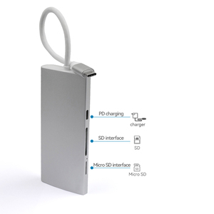 Mini HDMI 4K Loại C USB3.0 Hub Extender 9 Cổng <span class=keywords><strong>USB</strong></span> C Cổng Nhôm USB3.0 Docking Station Adapter Cho Máy Tính Xách Tay - Product Image 3