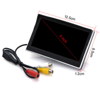 Monitor LCD TFT 5 Inci Layar HD Mobil, Monitor Kaca Spion Mobil dengan Penahan Cangkir Hisap Mundur