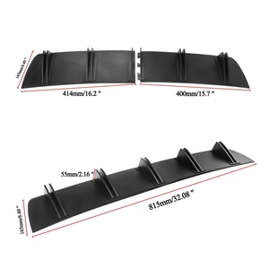 Difusor universal de labio de parachoques trasero para coche, estilo aleta de tiburón doble alerón ABS, labio de parachoques curvo, anticolisión 2 en 1 - Product Image 2