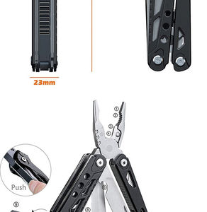Couteau de poche pliant avec manche en plastique et acier, outil multifonction, marteau à griffes, outil polyvalent - Product Image 5