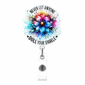 Bande dessinée drôle "je suis littéralement juste une fille" acrylique rétractable Badge bobine Clip pour infirmière accessoires ID nom carte porte-Badge - Product Image 6