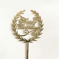 Trendy Transparent Leaf Cake Topper Alles Gute zum Geburtstag Hochzeits dekor Benutzer definierter Name Personal isierte Ins Thema Feier Kuchen Zeichen