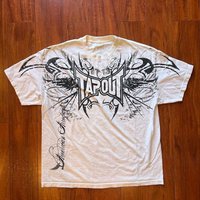 Camiseta Retro de los 90 con Letras de Hip Hop, TAPOUT MPS, Manga Corta, Corte Holgado, Mezcla de Algodón, Estampado en Caliente, Estilo Europeo/Americano para Hombre