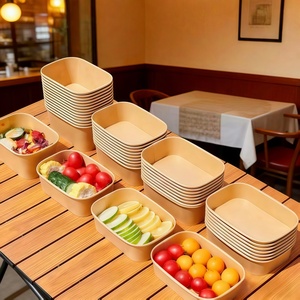 Bol en papier jetable de 390 cc en papier kraft avec couvercle pour la crème glacée, le yaourt et les desserts, pour l'industrie de la restauration - Product Image 6