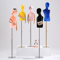 Magasin de vêtements pour enfants, en tissu velours, demi-corps, Mannequin Torso avec main en bois, pour garçons et filles, 2019