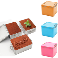 Boîte à biscuits en métal avec serrure, boîte en étain de qualité alimentaire, boîte en étain rectangulaire de grande taille pour tiramisu cuit, boîte en étain auto-scellante