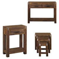 PANAMA RANGE Table basse en bois massif de haute qualité avec 2 tiroirs ouverts Ensemble de meubles de salon au design moderne Fabriqué au Vietnam