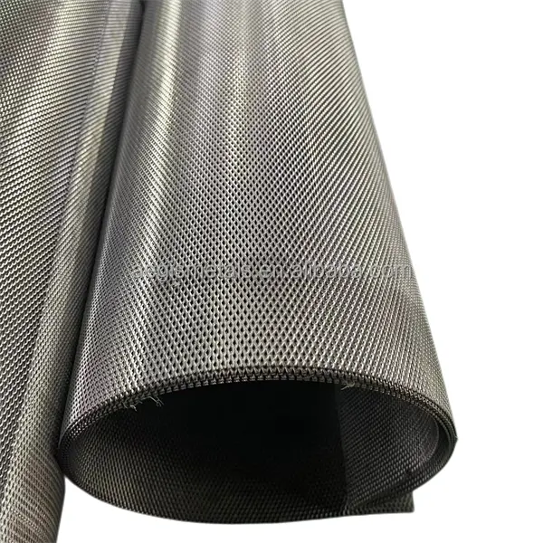 0.2mm 0.3mm thickness 1.5x3mm 2x4mm Hole Micron Titanium Nickel Stainless steel expanded metal mesh