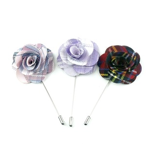 Broche Largo Hecho a Mano con Diseño de Flor de <span class=keywords><strong>Camelia</strong></span> a Cuadros, Pin de Solapa para Traje de Caballero, para Bodas y Ocasiones Formales - Product Image 3