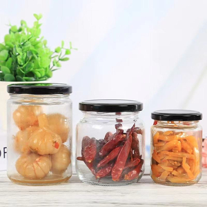 Wholesale Household Kitchen Use Round Shape Glass <b>Jar</b> <b>for</b> Honey <b>Jam</b> Jelly With Metal Lid - Product Image 1
