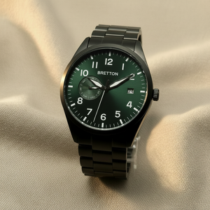 Montre pour homme en acier inoxydable noir, petite seconde, cadran soleil, fenêtre de <span class=keywords><strong>date</strong></span>, bracelet métallique, style business décontracté, étanche - Product Image 2