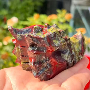 ¡Gran Oferta! Cabeza de Dragón Natural de Sangre de Dragón, Modelo de Bestia China Hecha a Mano para Decoración y Regalos - Product Image 2