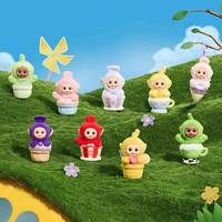 Authentique POP MART Teletubbies Afternoon Tea Diary Pendentif en vinyle et peluche Ensemble complet de 8 pièces Boîte mystère Breloque de sac Cadeau