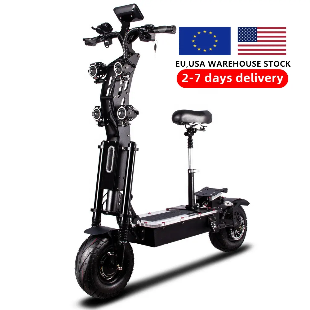 Heavy long run large 13inch dual motor 72v 8000W electric off road electric scooter adult