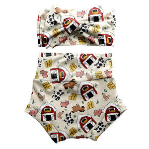 Set bando bayi laki-laki perempuan, ikat kepala cetakan kustom motif bunga Natal - Product Image 4