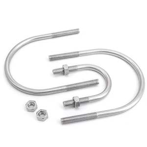 בורג <span class=keywords><strong>U</strong></span> מפלדת אל-חלד 304 עם 2 אומים, מהדק צינור בצורת <span class=keywords><strong>U</strong></span> עבור גדלים M6-M16, יצרן סיטונאי, בצורת <span class=keywords><strong>U</strong></span> - Product Image 5