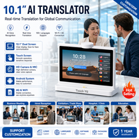 Traducteur vocal AI à double écran de 10,1 pouces, traducteur en temps réel pour les réunions d'affaires