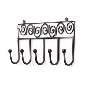 الأسود المعادن الحائط معطف الرف جدار معدني مفتاح حامل الحديثة شماعة مغطاة بالمعدن جدار السنانير - Product Image 1