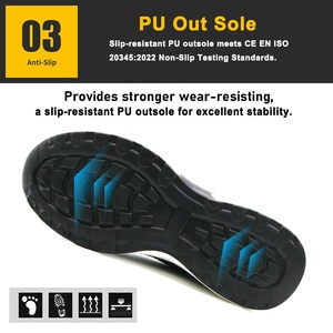 Scarpe Antinfortunistiche da Uomo Nere <span class=keywords><strong>S1P</strong></span> con Suola Ammortizzata, Antiscivolo, Resistenti all'Olio, Antiurto, Punta in Acciaio, Antiperforazione, Leggere - Product Image 5