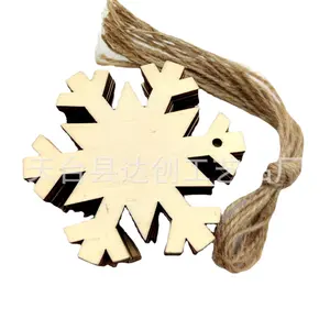 80mm laser hollowed-out snow flake DIY wooden Christmas decoration arts and crafts pendant