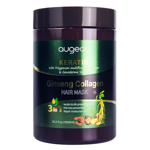 Augeas, venta al por mayor, tratamiento a base de hierbas para el cuidado del cabello, reparación dañada, antiencrespamiento, queratina suave, Ginseng, colágeno, mascarilla para el cabello rizado - Product Image 5