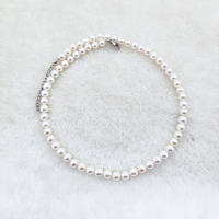 Tendance bijoux élégants à la mode mariage grand collier de perles pour les femmes mode blanc perle collier ras du cou pour les filles