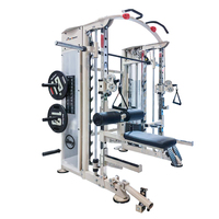 Rack d'entraînement multifonction Smith Machine avec poulies réglables pour exercices de tirage, de rame et de presse d'épaules