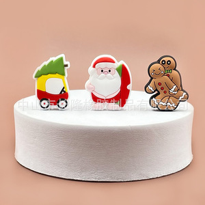 Perles de Noël en silicone à motifs de dessins animés, formes variées, pour la fabrication de bracelets, chaînes de dentition pour bébés de 3 mois et plus - Product Image 1