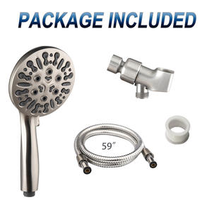 Shower Head Set With High Pressure Spray Massage Rain Bubble Function <b>Brushed</b> Nickel Finish 59 Inch Hose Durable Design - Product Image 3